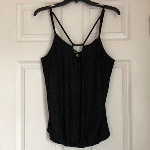 Shimmery Black Strappy Tank